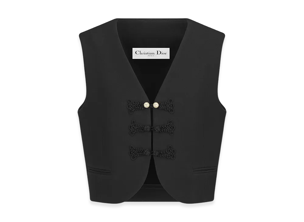 Dior Women's Brandenburg Vest Wool Silk "Black"