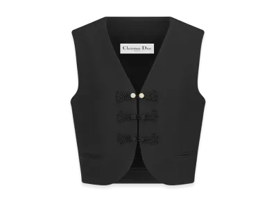 Dior Women's Brandenburg Vest Wool Silk "Black"