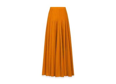 Dior Women's Long Flared Skirt Velvet "Orange"