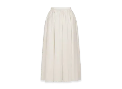 Dior Women's Flared Mid-Length Skirt Silk Poplin "Ecru"