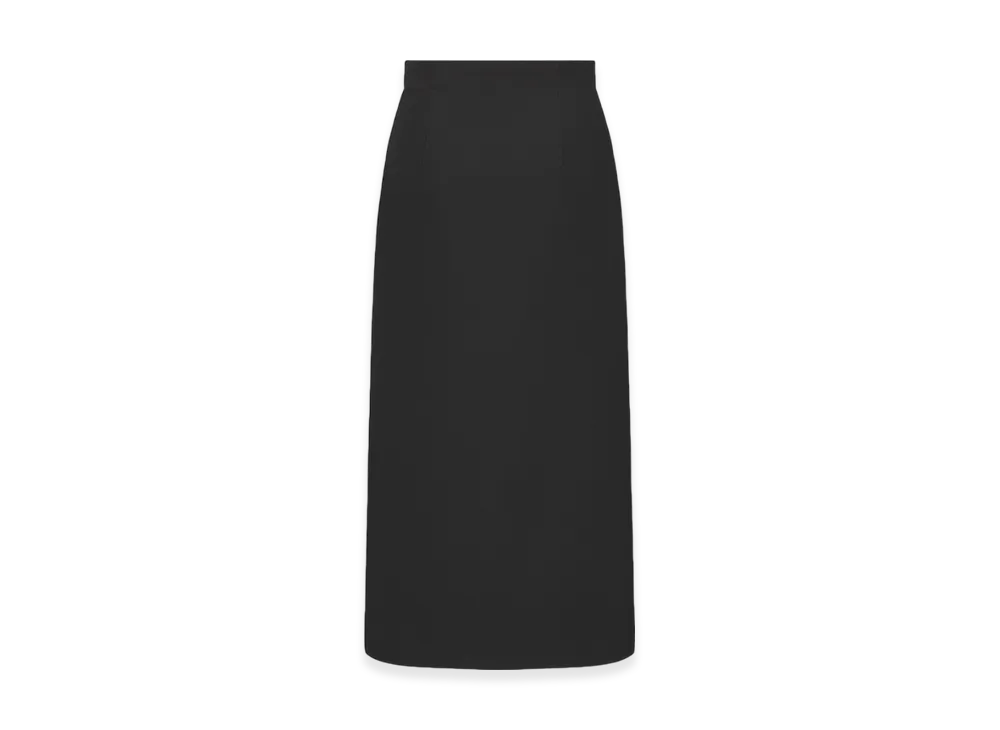 Dior Women's Mid-Length Straight-Cut Skirt Wool Silk "Black"