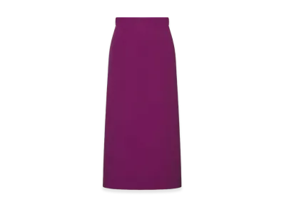 Dior Women's Mid-Length Flared Skirt Wool Silk "Mulberry"
