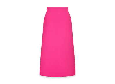 Dior Women's Mid-Length Flared Skirt Wool Silk "Passion Pink"