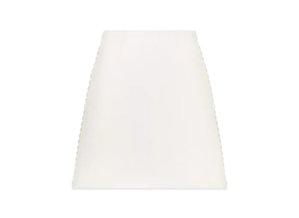 Dior Women's Miniskirt Double Sided Virgin Wool Boucle "Ecru"