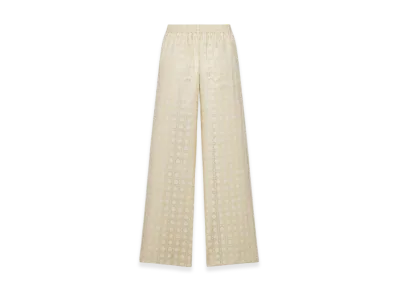 Dior Women's Or Macrocannage Pants Silk Twill Motif "Gold"