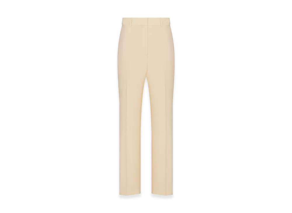 Dior Women's Straight-Cut Pants Wool Silk "Ecru"