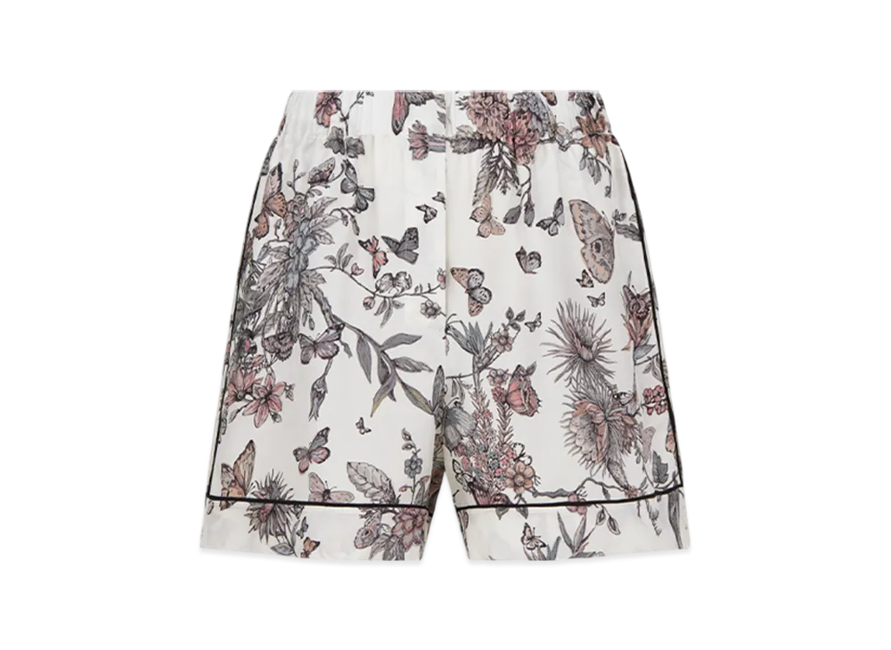 Dior Women's Shorts Mexico Silk Twill "White/Pastel Pink"