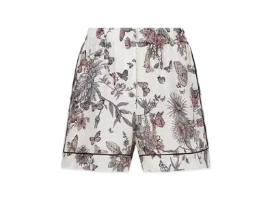 Dior Women's Shorts Mexico Silk Twill "White/Pastel Pink"
