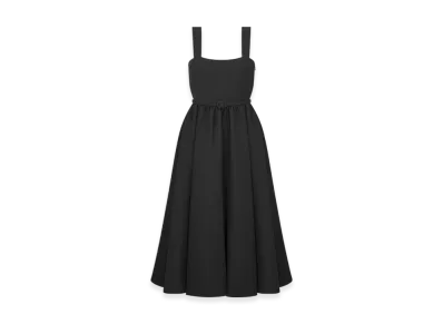 Dior Women's Mid-Length Belted Dress Wool Silk "Black"
