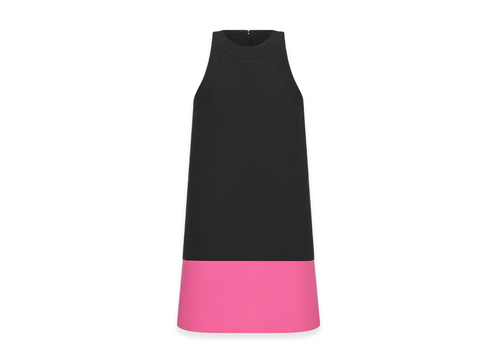 Dior Women's A-Line Dress Wool Silk "Black/Pink"