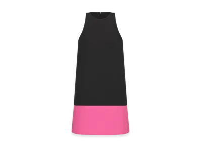 Dior Women's A-Line Dress Wool Silk "Black/Pink"