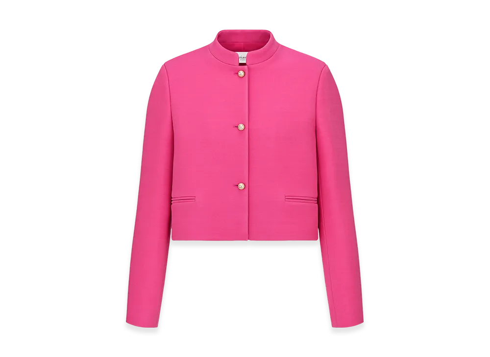 Dior Women's Cropped Jacket Wool Silk "Passion Pink"