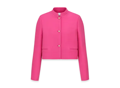 Dior Women's Cropped Jacket Wool Silk "Passion Pink"