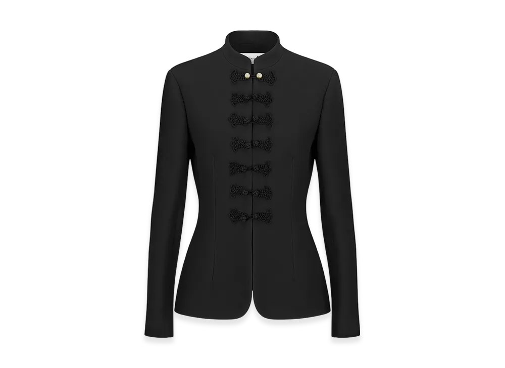 Dior Women's Brandenburg Fitted Jacket Wool Silk "Black"