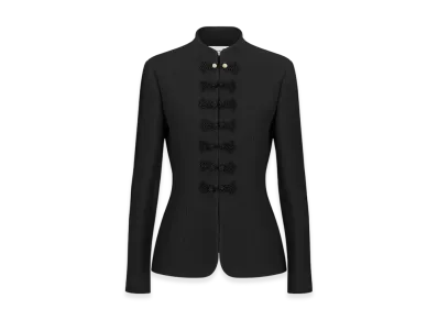 Dior Women's Brandenburg Fitted Jacket Wool Silk "Black"