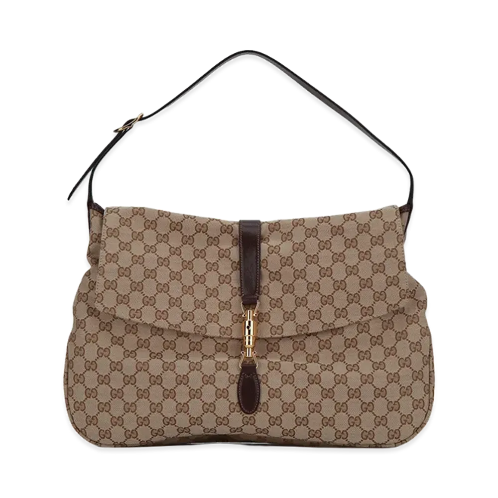 GUCCI Jackie Flap Large Crossbody Bag "Sand/Brown"