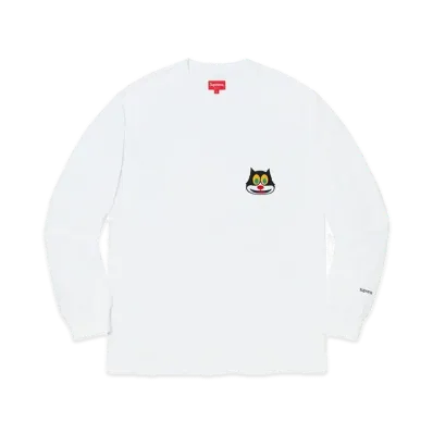 Supreme Cat L/S Pocket Tee "White"