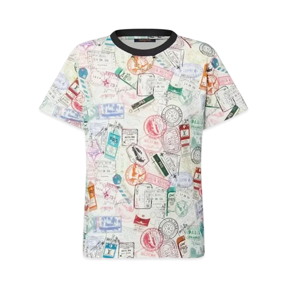 Louis Vuitton Travel Stamp T-Shirt "Milky White"