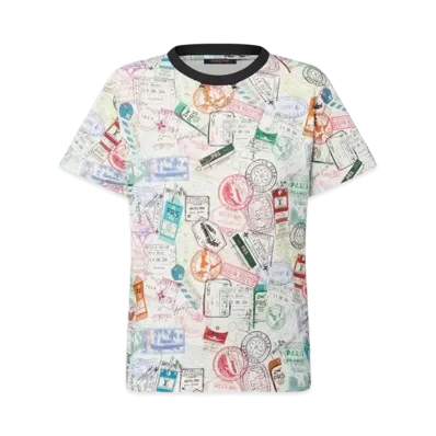 Louis Vuitton Travel Stamp T-Shirt "Milky White"