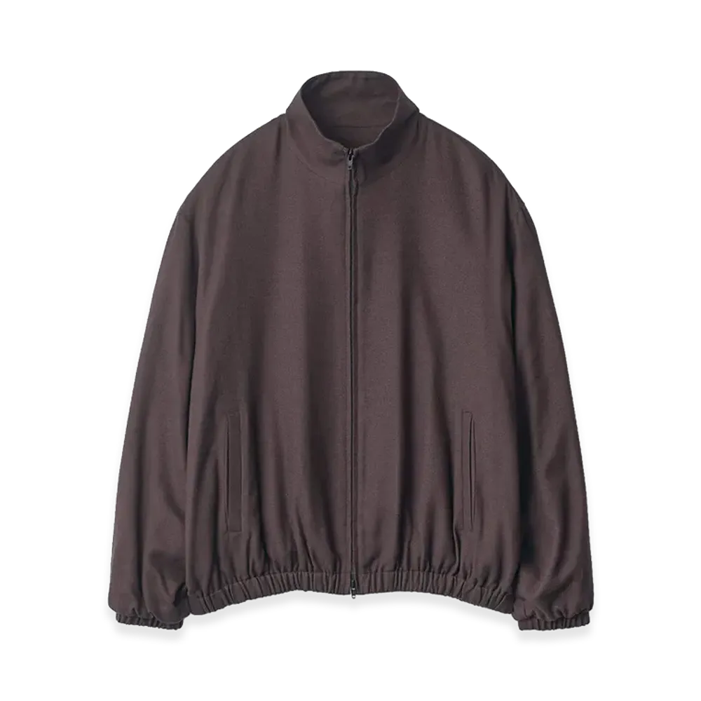 ssstein Rayon Silk Flannel Shirred Light Zip Jacket "Charcoal"