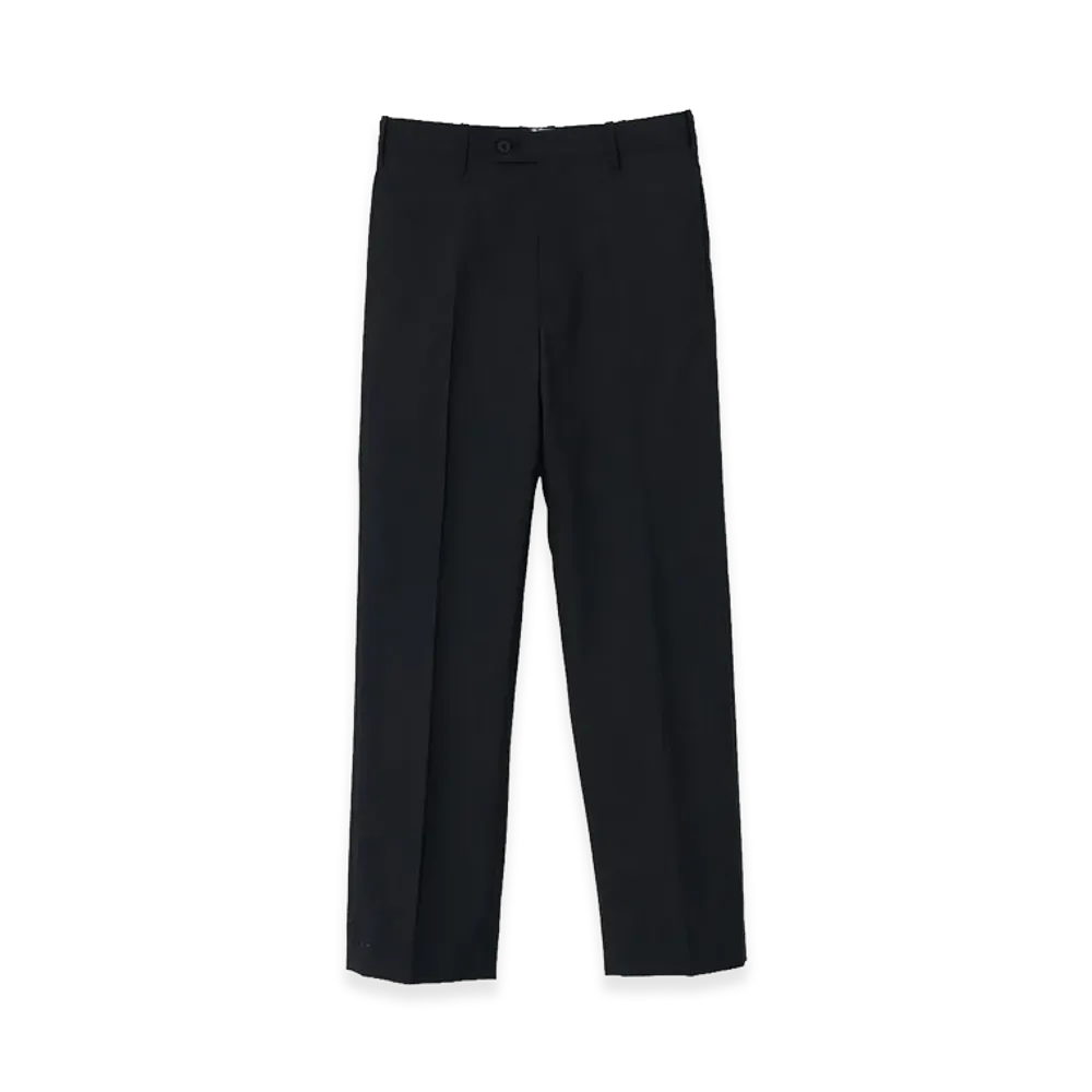 YOKE Wool Tropical Straight Trousers "Black"