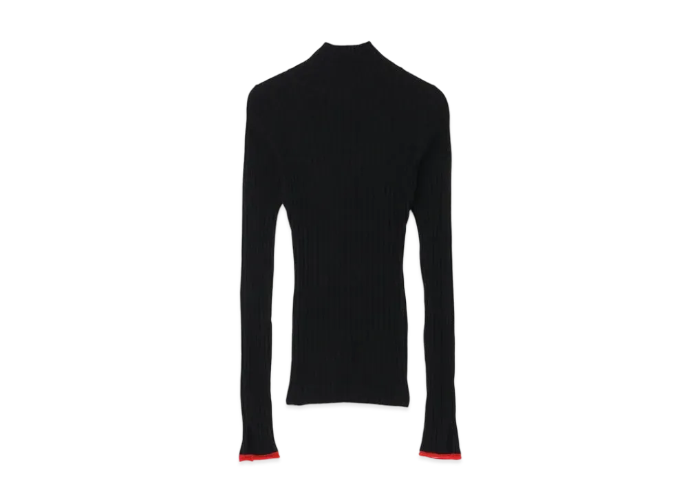 Yohji Yamamoto Y's MELANGE WOOL RIB KNIT "Black"
