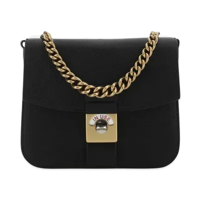 Maison Margiela Women's Two-Tone Leather & Cotton New Lock Square Handbag "Multicoloured"