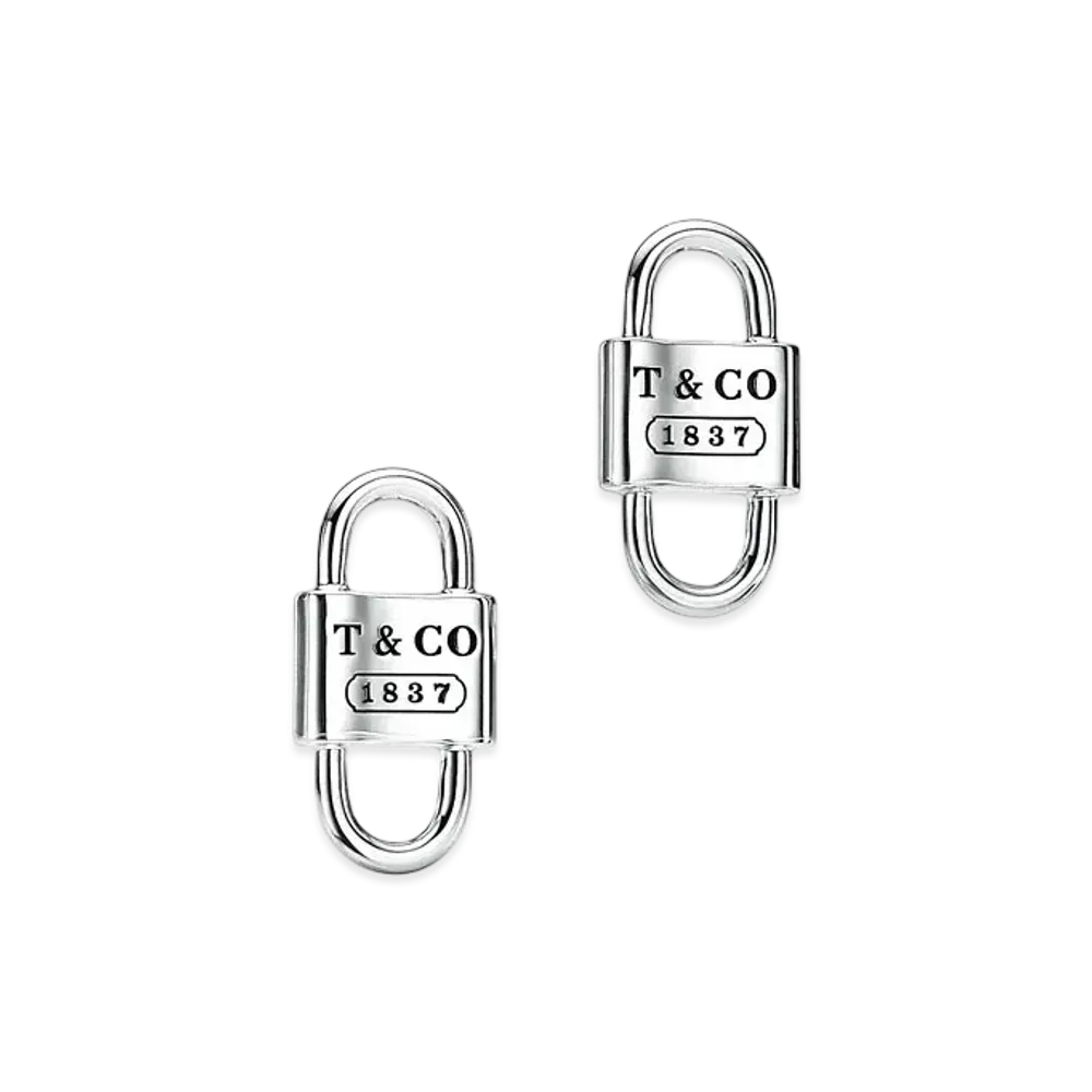 Tiffany & Co. Tiffany 1837 Small Double Lock Stud Earrings "Sterling Silver"