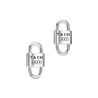 Tiffany & Co. Tiffany 1837 Small Double Lock Stud Earrings "Sterling Silver"