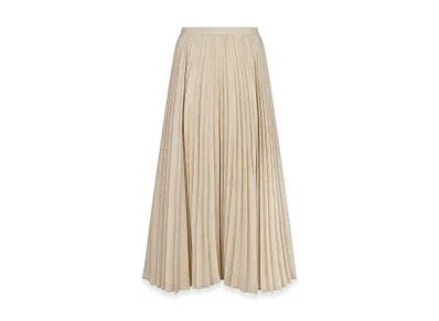 Dior Women's Or Mid-Length Pleated Skirt Iridescent Lightweight Denim "Gold"
