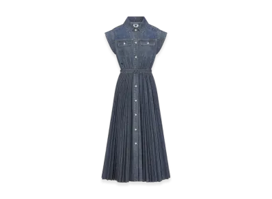 Dior Women's Embroidered Shirt Dress Denim "Blue"