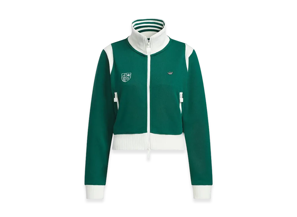 adidas Women's Retro Sports Sporty Club Track Top "Collegiate Green"