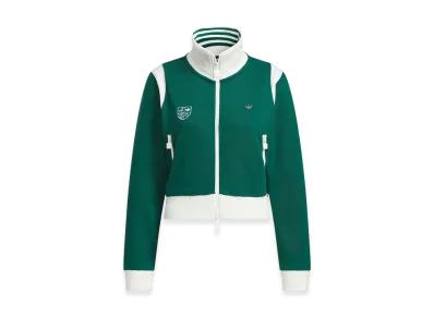 adidas Women's Retro Sports Sporty Club Track Top "Collegiate Green"