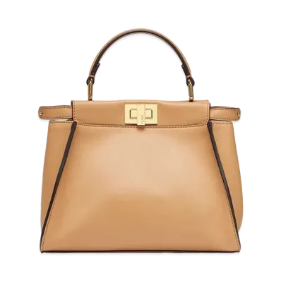 FENDI Peekaboo Mini Leather Bag "Beige"