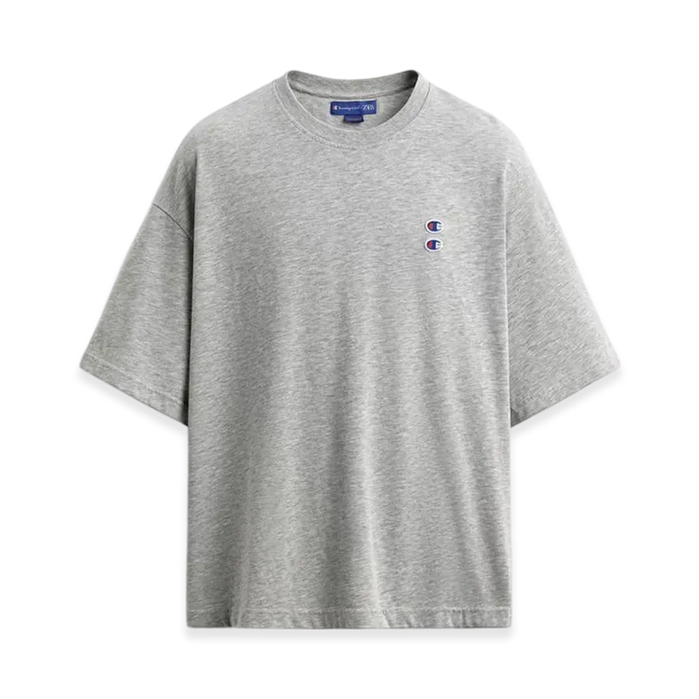 ZARA x CHAMPION Patch T-Shirt "Grey Marl"
