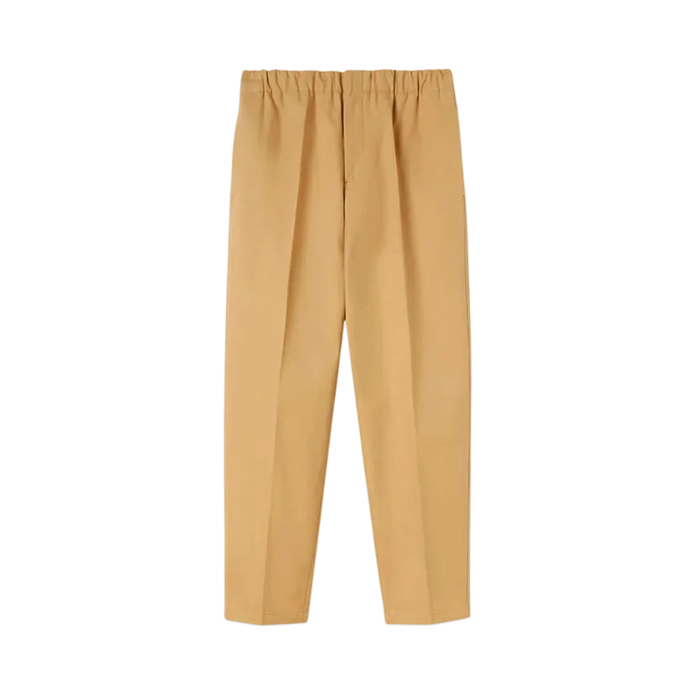 Jil Sander Men's Cotton Gabardine Tapered Trousers "Sand Stone"