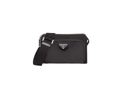 PRADA Re-Nylon And Leather Shoulder Bag "Black"