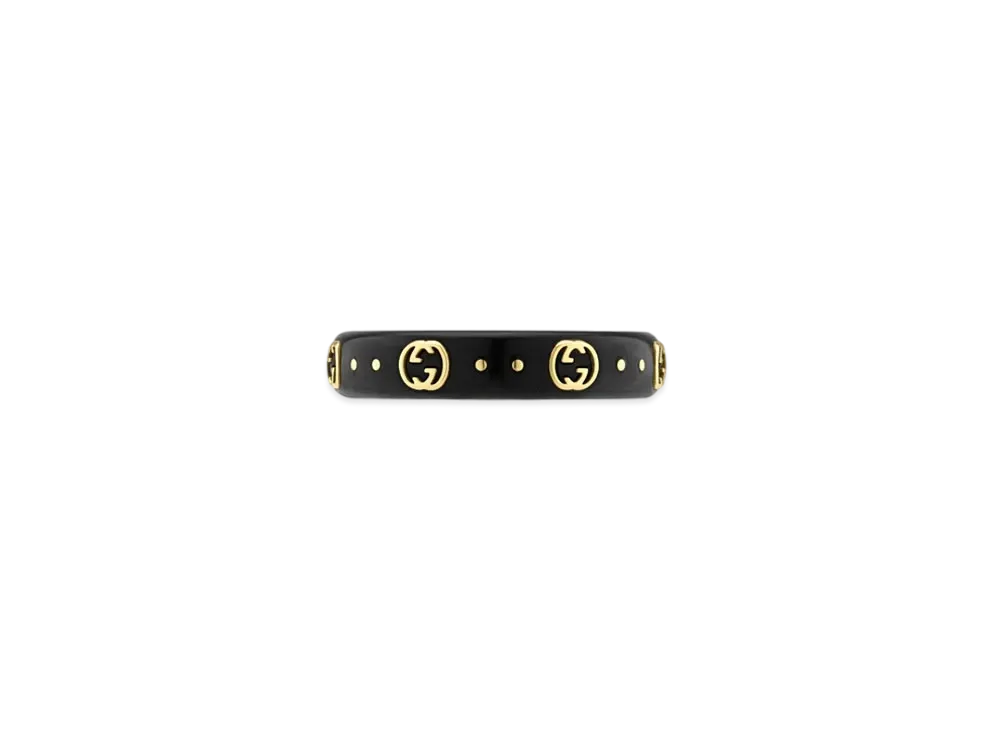 GUCCI Icon Interlocking G Ring "Black"