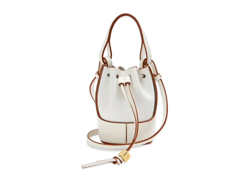 LOEWE Nano Balloon Bag In Nappa And Calfskin "Soft White"