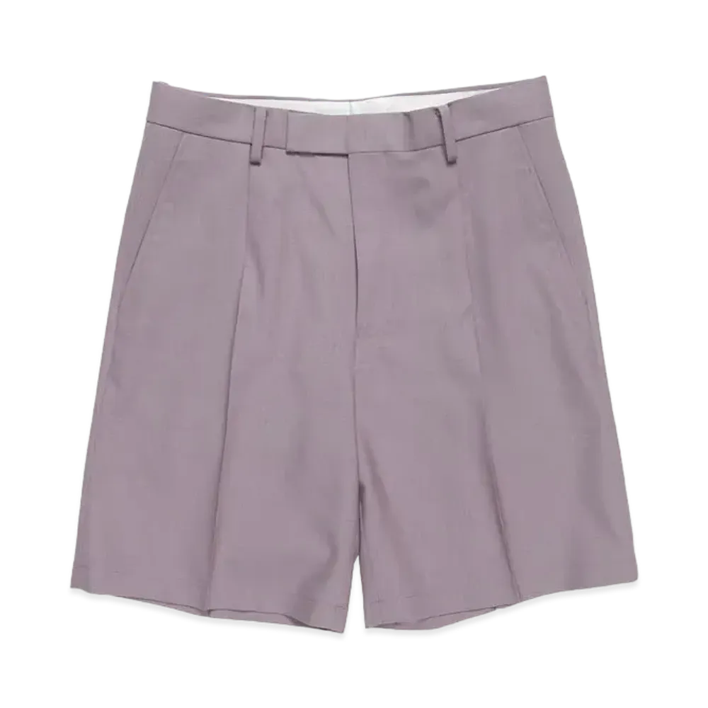 WACKO MARIA PLEATED SHORTS (IMPOET FABRIC / DOEMEUIL) "Light Purple"
