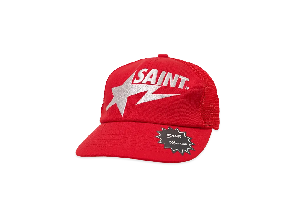 SAINT Mxxxxxx x A BATHING APE Mesh Cap "Red"