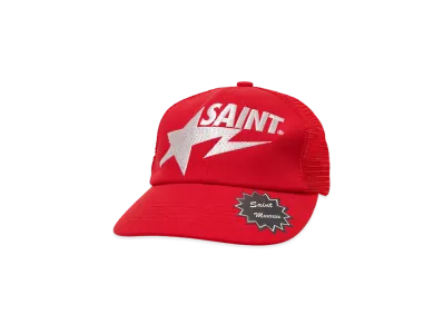 SAINT Mxxxxxx x A BATHING APE Mesh Cap "Red"
