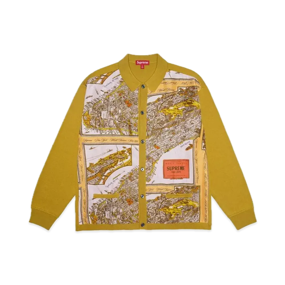 Supreme Silk Map Cardigan "Mustard"