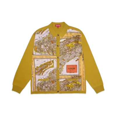 Supreme Silk Map Cardigan "Mustard"