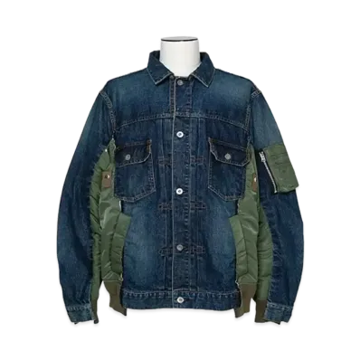 sacai Denim x Nylon Twill Jacket "Blue"