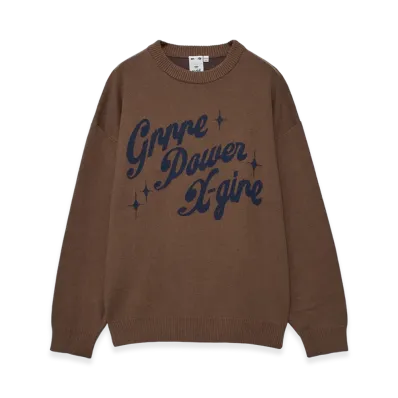 X-Girl Girl Power Logo Jacquard Knit Top "Brown"
