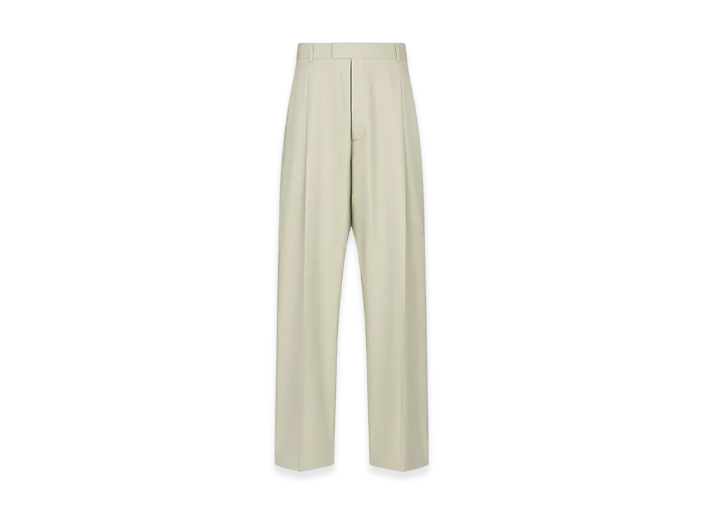 Dior Pleated Pants Silk Cotton "Beige"