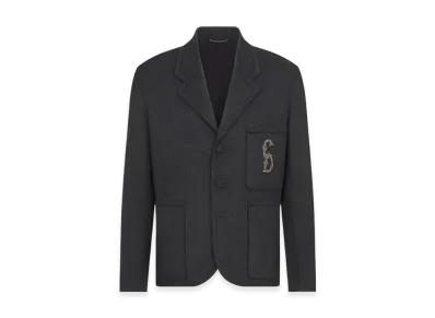 Dior CD Wool Blend Interlaced Jacket "Gray"
