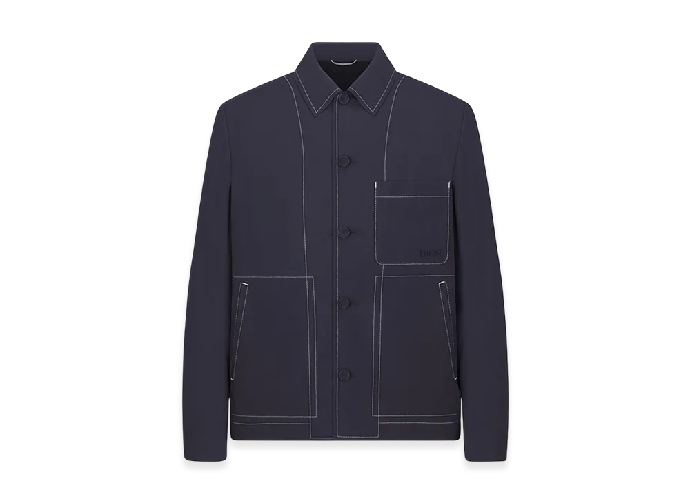 Dior Silk Workwear Jacket "Navy Blue"
