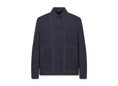 Dior Silk Workwear Jacket "Navy Blue"